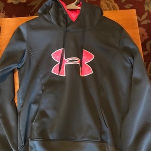 A grey under armor hoodie.